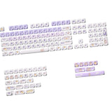 Maxbell Mechanical Keyboard Keycaps Replacement Clear Word Heat Sublimation Key Caps Purple 142 Keys