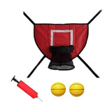 Maxbell Mini Trampoline Basketball Hoop Goal Game Easy Install Lightweight Backboard red
