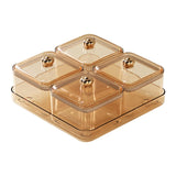 Maxbell Dried Fruit Plate Divided Serving Platter for Living Room Dining Room Snacks yellow 4 grids