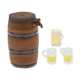 Maxbell 1:12 Dollhouse Beer Mug +Dollhouse Miniature Beer Barrel Beer Mug