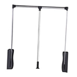 Maxbell Adjustable Wardrobe Lift Rail Organizer Accessory for Cloakroom Side Mounted Silvery 55cm to 70cm
