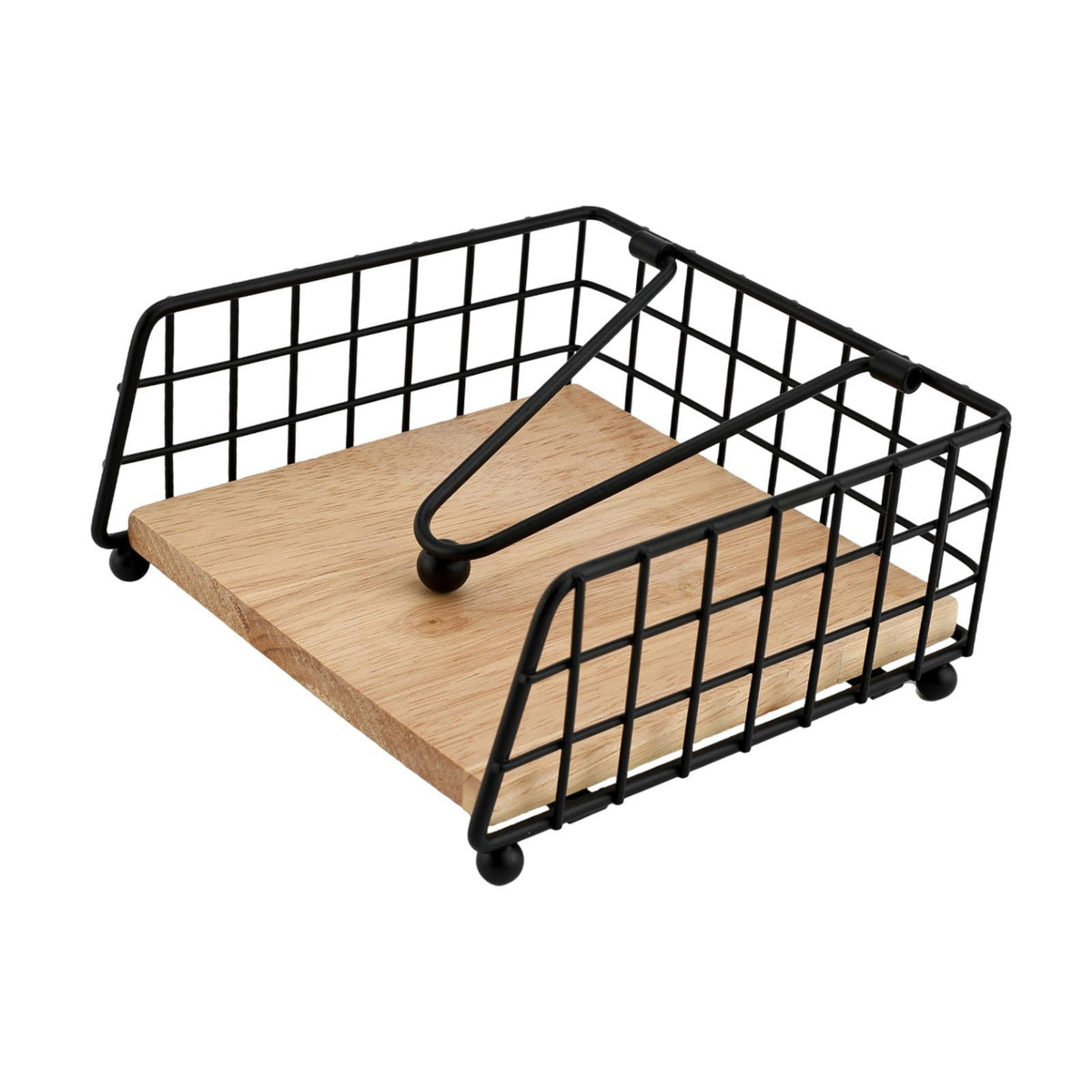 Napkin Holder for Table Iron Napkin Organizer for Outside Dining Table Party Black