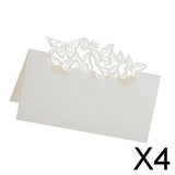 Maxbell 4x50 Butterflies Laser Cut Name Place Cards Wedding Guest Table Cards White