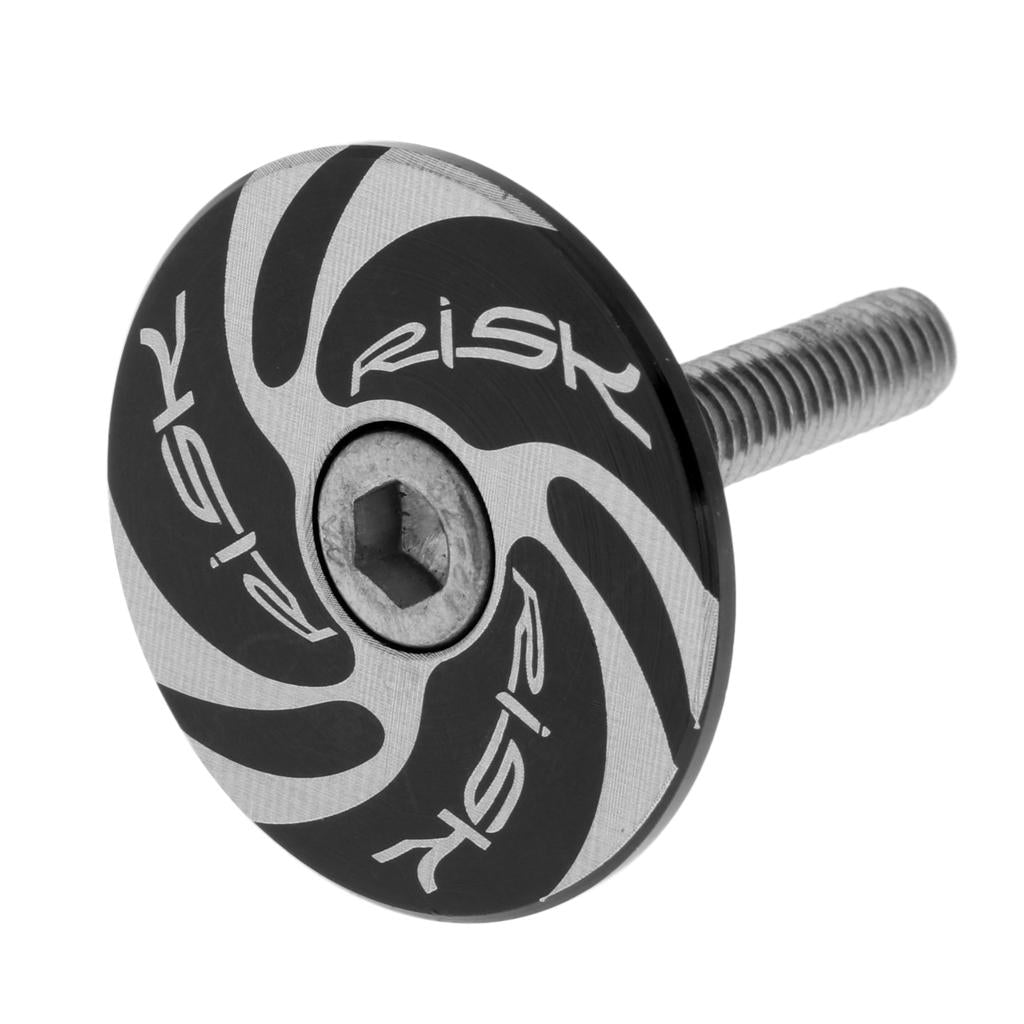 Maxbell Maxbell CNC Bicycle Road Mountain Bike 28.6mm Headset Stem Top Cap Black Cyclone