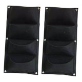 Maxbell 2Pcs Plant Planting Grow Bags Hanging Flower Pouch for Wall Vegetable Yard Black vertical