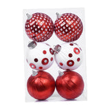 Maxbell 6Pcs Christmas Ball Ornaments Christmas Ornaments for Holiday Special Events red and white