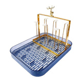 Maxbell Cup Drying Rack Water Cup Drain Plate Mug Organizer for Cafe Dining Room Bar Smoky grey