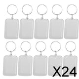 Maxbell 24x10x Clear Blank Insert Photo Picture Acrylic Frame Keyring Split 5.0x3.3cm