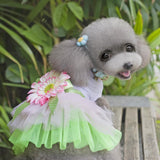 Maxbell Maxbell Cute Pet Dog Tutu Dress Sunflower Lace Skirt Princess Clothes Party Dress Size L