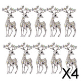 Maxbell 4x10pcs Crystal Lucky Deer Animal Fashion Jewelry Women Xmas Gifts