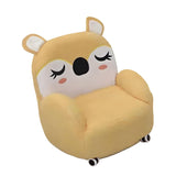 Maxbell 2in1 Kids Cartoon Sofa Bed, Soft Plush, Solid Wood, Safe & Space-Saving Yellow Koala Roller