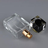 Maxbell Maxbell Empty Glass Perfume Fragrance Bottle Aftershave Spray Containers 50ml Black Cap