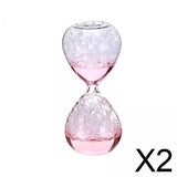 Maxbell 2xBubble Singing Hourglass Handmade Sand Timer Birthday Present for Lover Kids pink