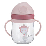Maxbell Silicone Training Cup 8.5oz Portable Baby Sippy Cup for Baby Boys Girls Kids Pink