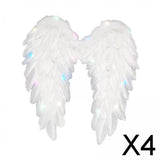 Maxbell 4xAngel Wings White Dress up Fairy Wings for Fashion Show Holidays Photo Props 45cmx45cm