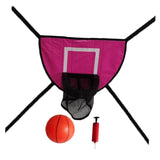 Maxbell Maxbell Trampoline Basketball Hoop Outdoor Goal Game Lightweight Backboard Rose Red with a ball