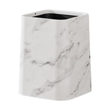 Maxbell Marble Waste Bin Reusable Paper Basket Trash Bin for Kitchen Bathroom Office White M