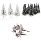 Maxbell 20 White Snow Covered & 10 Bare Model Trees Winter Forest Train Railway Scenery