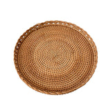 Maxbell Rattan Serving Tray Snack Tray Rattan Woven Tray for Bathroom Picnic Kitchen