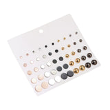 Maxbell 50 Pieces Earring Set Circle Studs Earrings for Work Valentines Day Festival