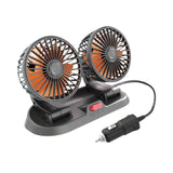 Maxbell Generic Car Cooling Fan Quiet Powerful Double Head for Cart RV Car Dashboard Orange