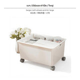 Maxbell Under Bed Storage Box with casters, 15.6L Large Capacity Drawer Organizer, Plastic Stackable Bin, ivory, for Bedroom, ivoryice, Desk, Closet Wide Wheels Lid Large