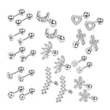 Maxbell 24 Pairs Stud Earrings Flatback Gifts Barbell for Men Women Gold and Silver