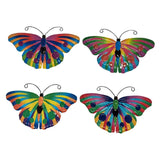 Maxbell 4 Pieces Iron Butterfly Wall Arts Ornaments for Wedding Cafe Courtyard Fence Style B