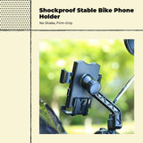 Bike Phone Holder Mount, 360° Adjustable, Vibration-Resistant, Firm Grip, Compatible with 4.7-7 inch Smartphones Black Bendable Rearview A