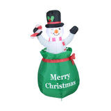 4 ft Christmas Inflatable Snowman Black Hat Blow up for Outside Yard Festive