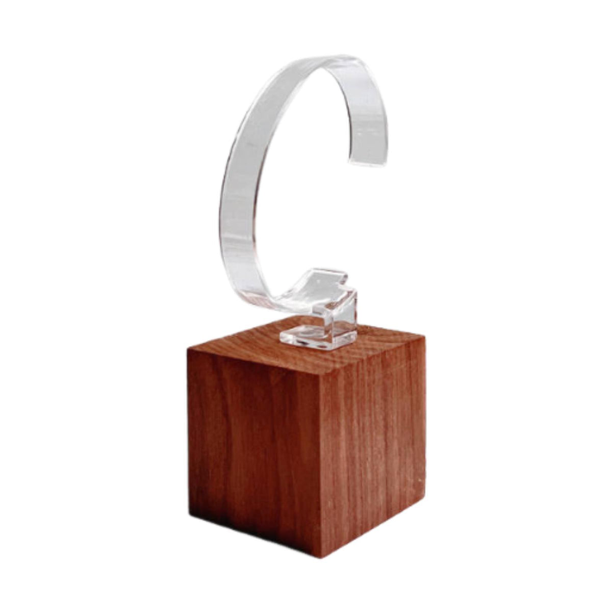 Maxbell Watch Display Stand Practical Versatile C Shape Show Rack for Store Showcase Brown Clear