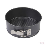 10 Pcs Cheesecake Baking Pan 7" Cake Mold Bakeware Nonstick Leak-Proof Black