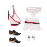 3x1/6 Scale White Cheerleading Uniform and Shoes for 12'' Action Figure