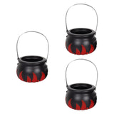 Maxbell Halloween Candy Cauldron Pot Portable Candy Bucket for Cafe Dining Room Desk with Red Flame