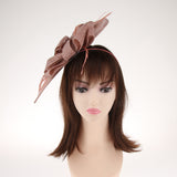 Women Lady Bridal Feather Fascinator Cocktail Party Hat Headpieces Headband Pink