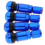 Maxbell 2x4 Pcs Car Tubeless Wheel Dust Caps Tire Valve Stems Blue + Black