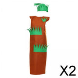Maxbell 2xTree Grass Cosplay Costume for Environmental Themed Party Carnivals Holidays Length124cm forAdult