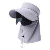 Maxbell Sun Visor Hat with Lens Hiking Fishing Hat for Travel Cycling Outdoor Sports Light Gray
