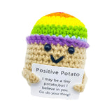 Funny Positive Potato Crochet Doll Desk Bedroom Mini Knitted Wool Potato Toy