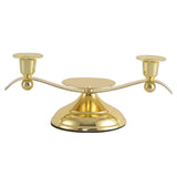 Maxbell Candle Holder Desktop Ornament Pillar Candle Stand for Hotel Festival Mantel Gold