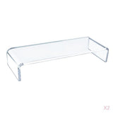 Home Clear Monitor Stand Shelf PC LCD Computer Screen Riser Tray Holder 2pcs