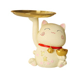 Maxbell Maxbell Cat Statue Storage Tray Miniature Figurine for Bedroom Tabletop Decoration StyleD
