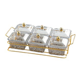 Maxbell Divided Serving Dishes Dried Fruit Tray with Lid for Candy Appetizer Cookies 6 Grids