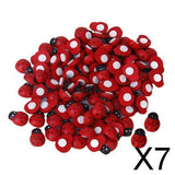 Maxbell 7x100 Pcs Small Wooden Beetle Sponge Sticker Ladybug Sticker