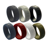 7 Piece 8mm Wide Flexible Rubber Silicone Wedding Finger Ring Band US Size10