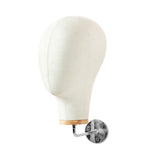 Maxbell Manikin Head Wall Mounted Sturdy Wig Hat Display Holder Hairdresser Training 15cm Silver