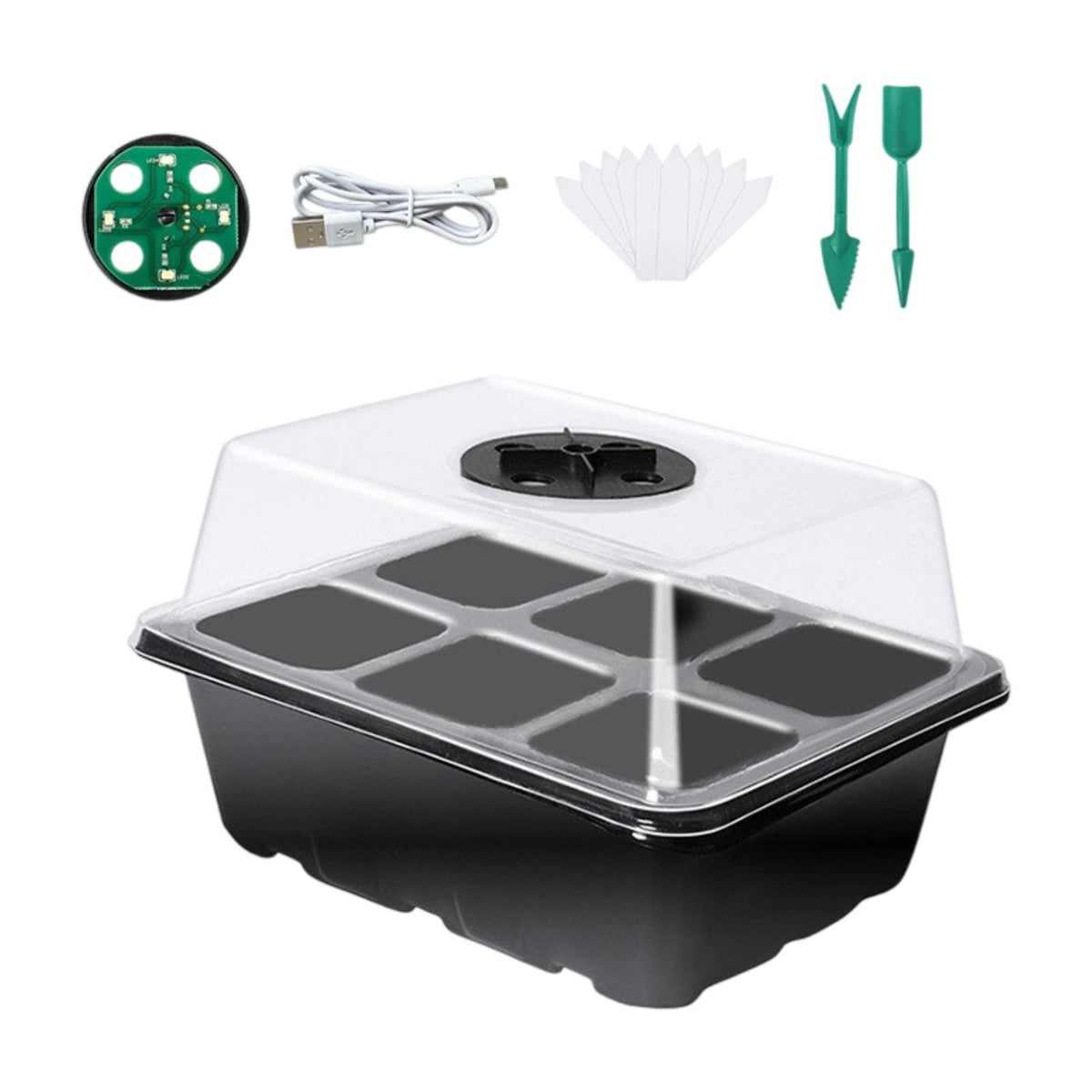 Maxbell Seed Starter Tray Plant Tray Plant Growing Tray for Seedling Fruit Vegetable Black