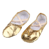 Maxbell 2xWomen Girl Gold Ballet Pointe Gymnastics Leather Dance Shoes 37