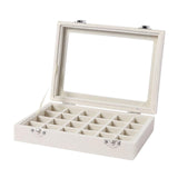 Velvet Jewelry Box Jewelry Storage Box Elegant Rings Earrings Organizer Tray 24grids