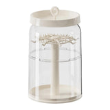 Figure Display Case Rotating Showcase for Collectibles Plush Dolls Mini Toys Creamy White